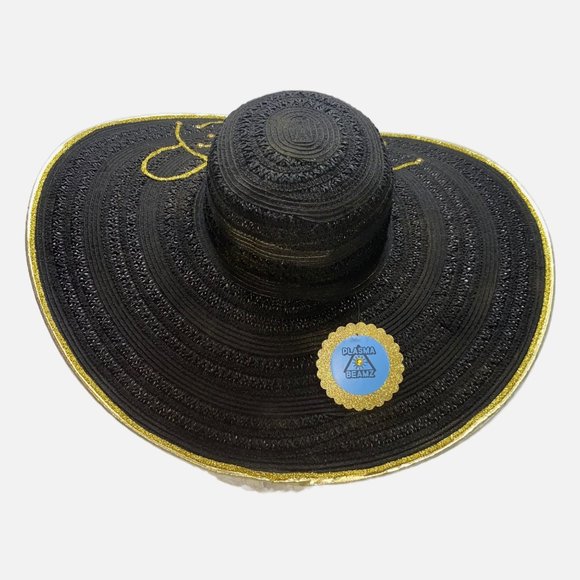 Black Wide Brim WAP Embellished Sun Hat Excellent Condition main image 8